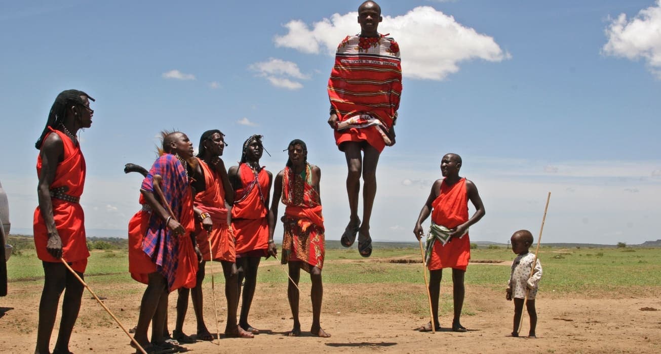 Masai people jumping