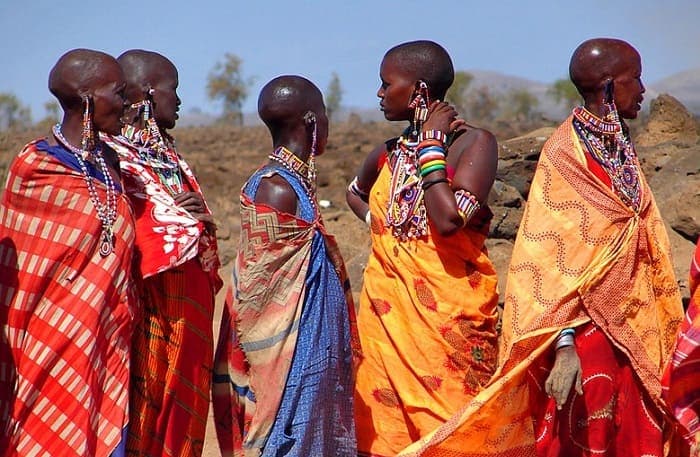 Masai woman with traditional jewelry